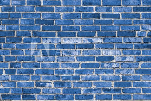 Seamless Brick wall background colored in Classic Blue color in high resolution