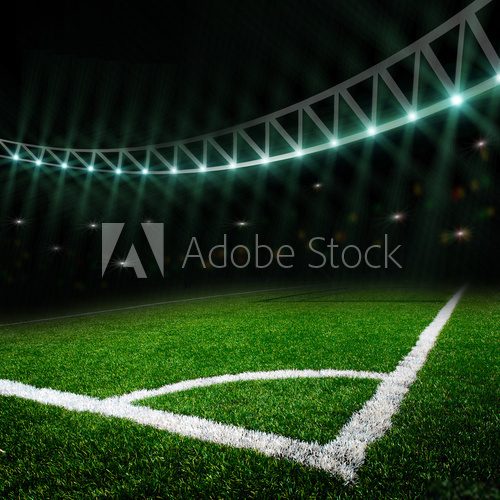 soccer field with bright lights
