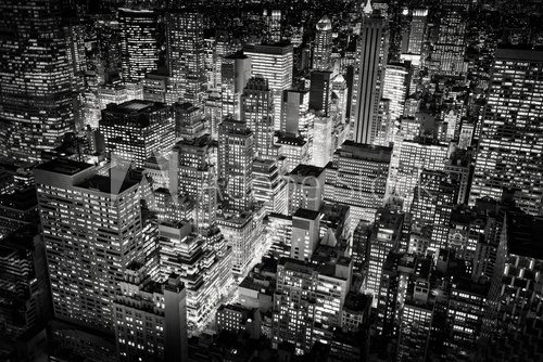 Bright city lights of New York City, USA