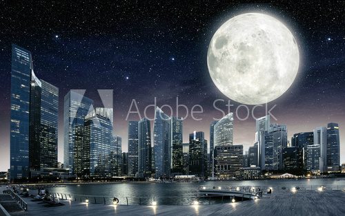 big full moon in the sky of Singapore