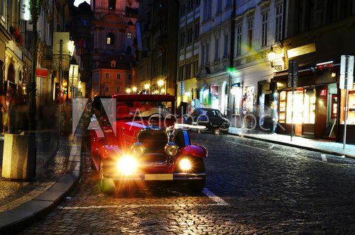 retro car in the night
