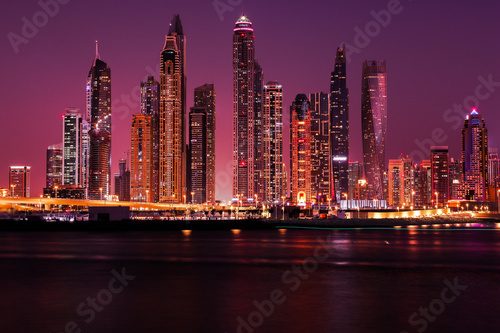 city skyline at night