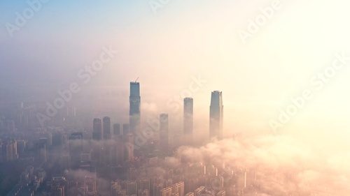 sunrise over the city
