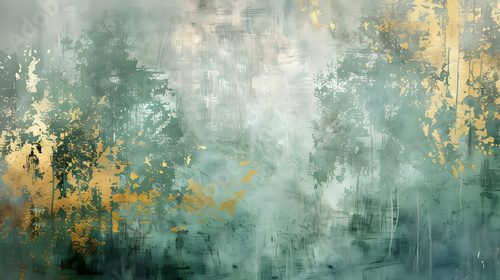 Retro Nostalgia: Vibrant Abstract Artwork with Golden Brushstrokes and Textured Background - A Timeless Masterpiece for Home Decor