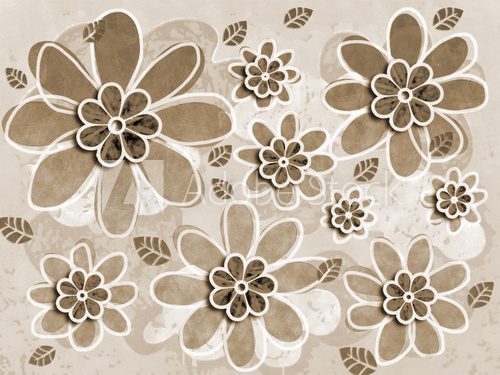 Sepia Flower Art Illustration