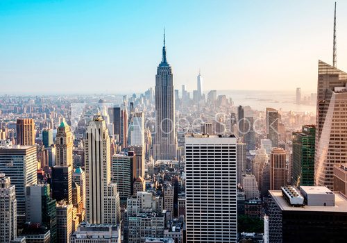 New York. Manhattan view. Top of the Rock sunset.