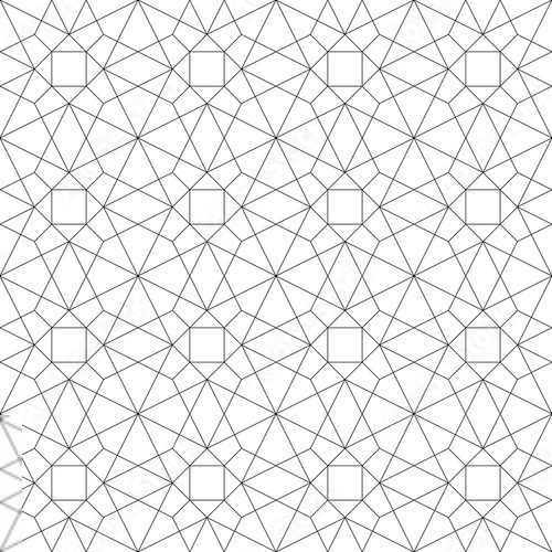 Monochrome geometric thin line seamless pattern. Black and white background. Vector illustration