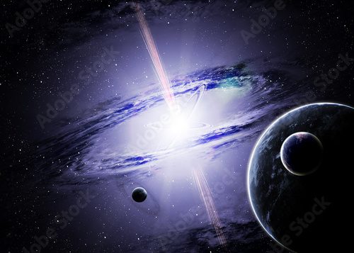 Incredibly beautiful spiral galaxy somewhere in deep space