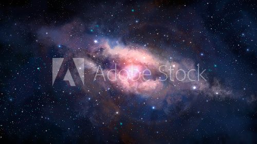 Space scene. Colorful nebula, milky way with stars. Elements furnished by NASA. 3D rendering