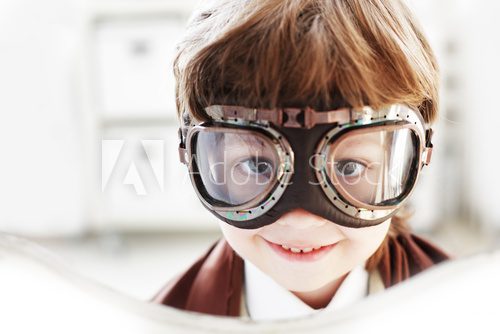 Goggles boy dreams of becoming a pilot