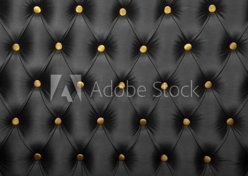 Black capitone with golden buttons texture