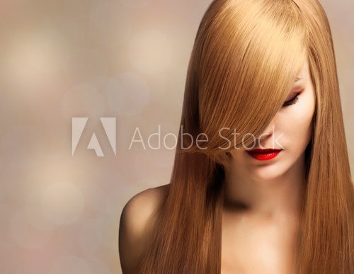 beautiful young woman with elegant long shiny hair