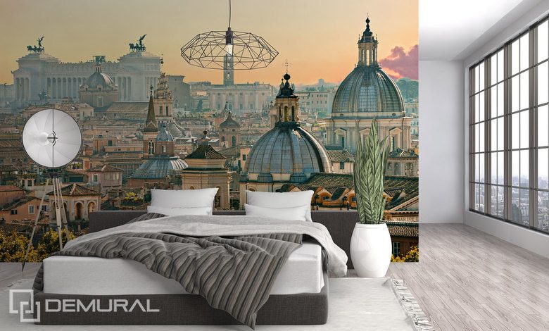 balkon z widokiem na stare miasto fototapety architektura fototapety demural