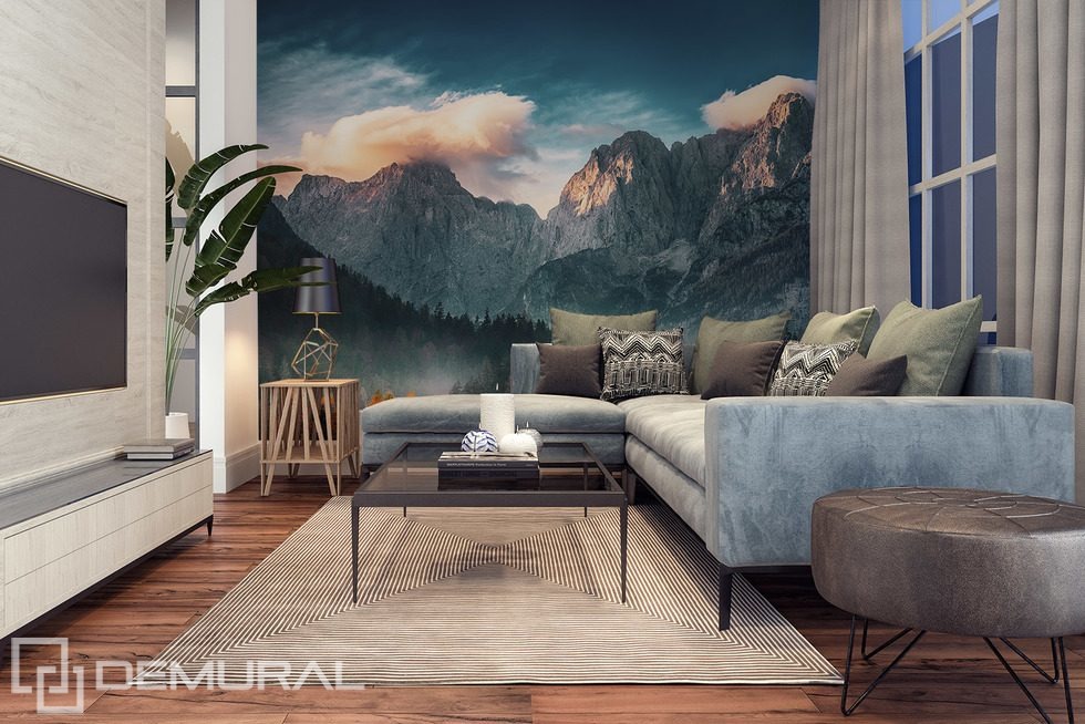 Pejzaż górski o zachodzie słońca Fototapety do salonu Fototapety Demural