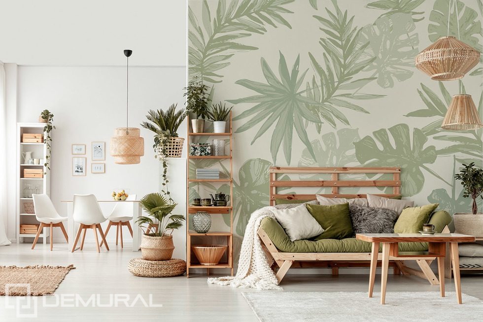 Tropikalny akcent w salonowym zaciszu Fototapety do salonu Fototapety Demural