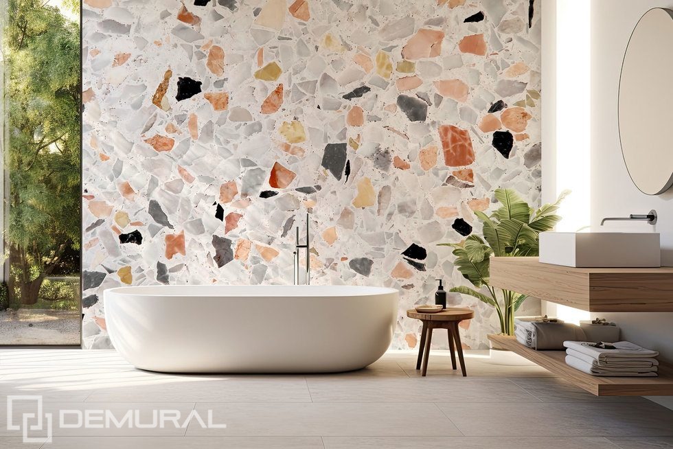 Mozaikowy akcent w nowoczesnym wnętrzu Fototapety Tekstury Fototapety Demural