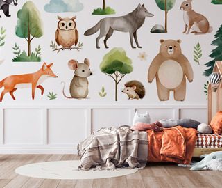 lesna przygoda z uroczymi zwierzetami fototapety do pokoju dziecka fototapety demural