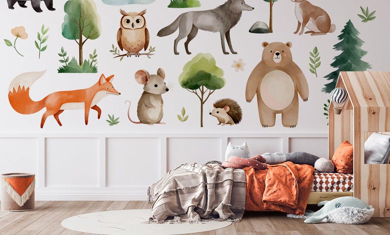 lesna przygoda z uroczymi zwierzetami fototapety do pokoju dziecka fototapety demural
