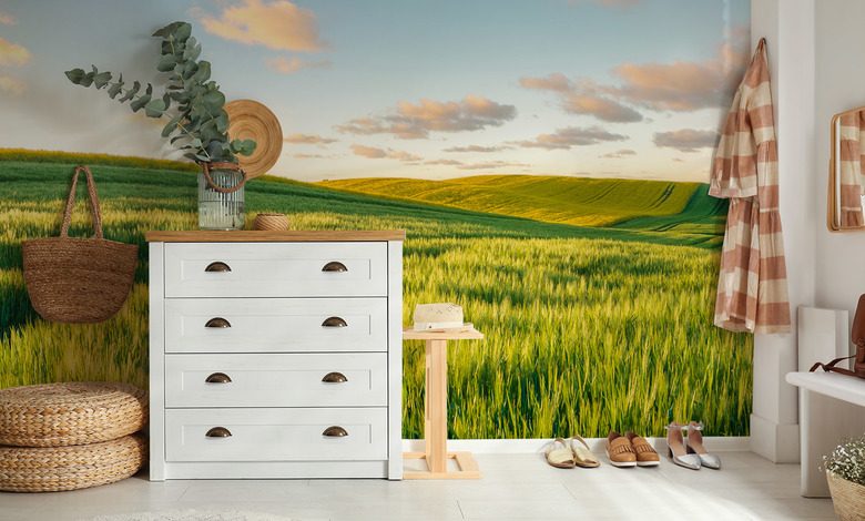 sloneczne wzgorza o zachodzie slonca fototapety krajobraz fototapety demural