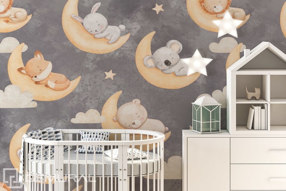 Uroczy sen z leśnymi przyjaciółmi Fototapety do pokoju dziecka Fototapety Demural