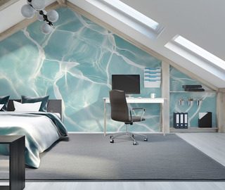 turkusowa tafla wody z refleksami swiatla fototapety do sypialni fototapety demural