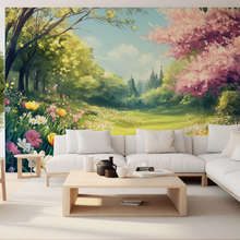 Wiosenny-ogrod-pelen-kwiatowego-swiatla-fototapety-do-salonu-fototapety-demural