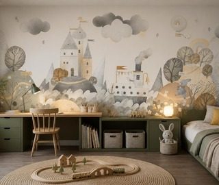 lagodny rytm i skala bajkowej panoramy na scianie fototapety do pokoju dziecka fototapety demural