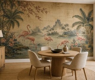rytmiczne rozmieszczenie motywu flamingow fototapety orientalne fototapety demural