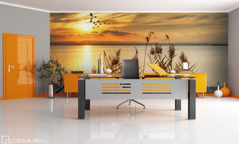 jeziorne fantazje zachodzacego slonca fototapety do biura fototapety demural