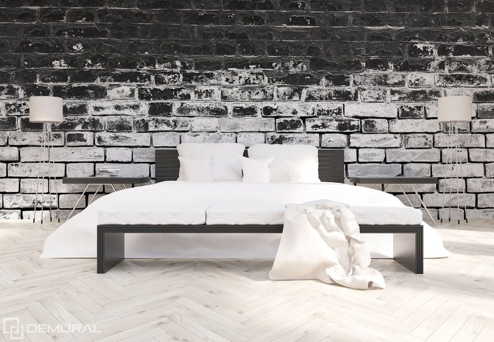 Mury w kontrastującej bieli i czerni Fototapety Mur Fototapety Demural