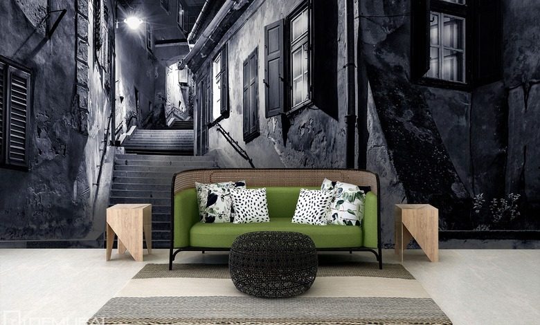 w industrialnej monochromatycznosci fototapety uliczki fototapety demural