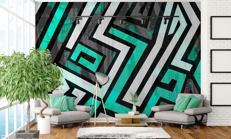 geometryczny zyg zak fototapety graffiti fototapety demural