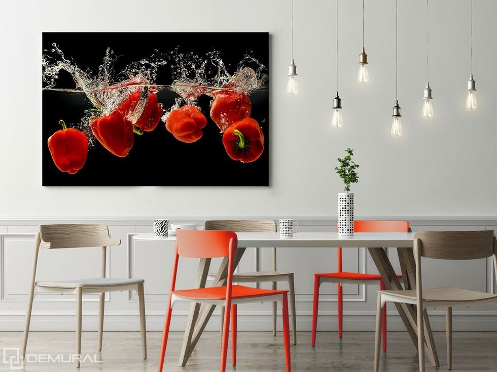 Paprykowy taniec w czerwieni Obrazy do jadalni Obrazy Demural