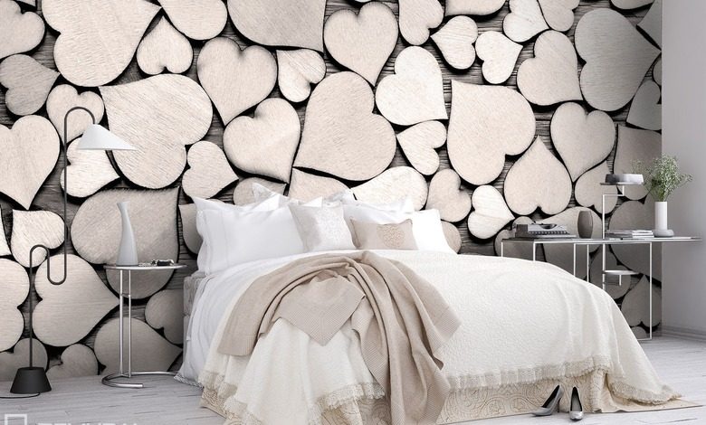 w sercu z drewnianej masy fototapety tekstury fototapety demural