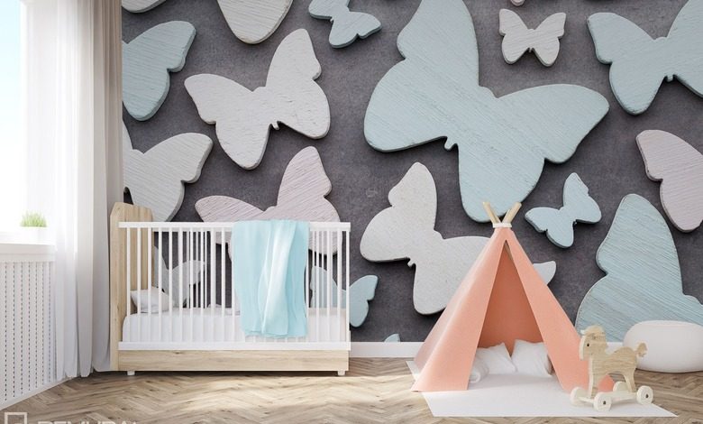 z motylim sercem fototapety do pokoju dziecka fototapety demural