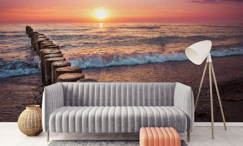 slonce plaza szum morza fototapety zachod slonca fototapety demural