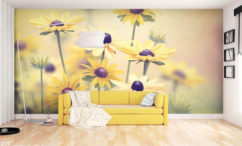 w usmiechu zoltym jak slonce fototapety kwiaty fototapety demural